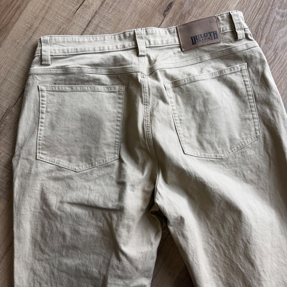 Duluth Trading Co Flex Fire Hose Relaxed Fit Khaki Work Pants 34x36 62752C